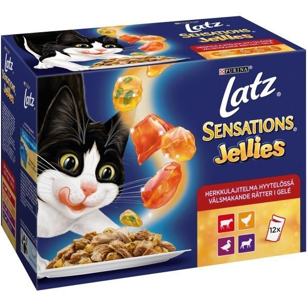 Purina Latz 12x100 G Sensations Lihaisia Paloja Herkkuhyytelössä