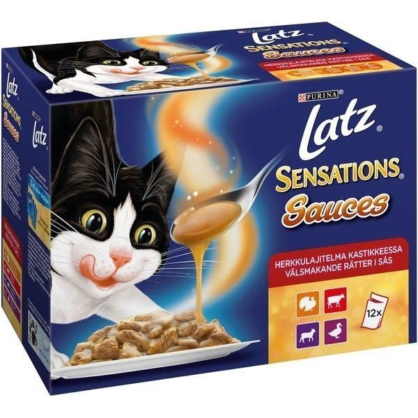 Purina Latz Sensations Sauces 12x100 G Herkkulajitelma Kastikkeessa Kissanruoka