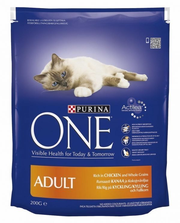 Purina One Adult 200 G Runsaasti Kanaa Ja Kokojyväviljaa Kissanruoka