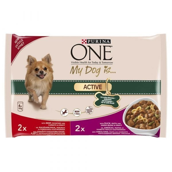 Purina One My Dog Is Active 4 X 100 G Koiranruoka