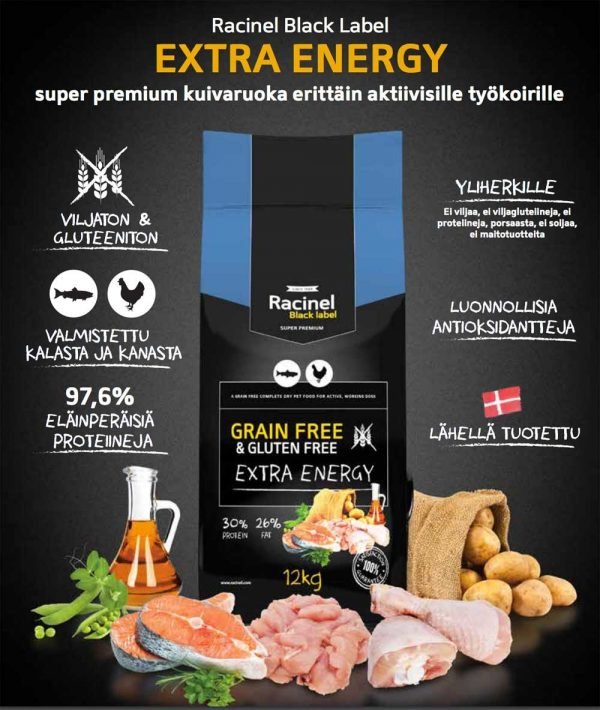 Racinel Black Label Extra Energy 12kg Koiranruoka