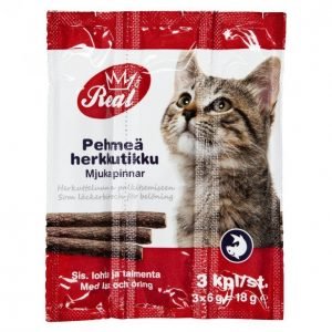 Real Cat Kissan Herkkutikku 3 Kpl Kala