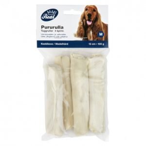 Real Dog Pururulla 13 Cm Vaalea 4 Kpl 100 G