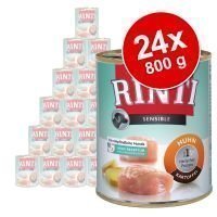 Rinti Sensible -säästöpakkaus 24 x 800 g - mix: kana & riisi + kana & peruna