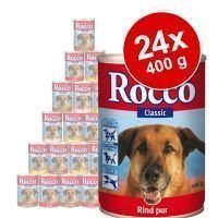 Rocco Classic -säästöpakkaus 24 x 400 g - naudanliha ja siipikarjansydän