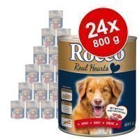 Rocco Real Hearts -säästöpakkaus 24 x 800 g - kana & kanansydämet