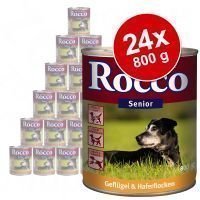 Rocco Senior -säästöpakkaus 24 x 800 g - siipikarja & kaurahiutaleet