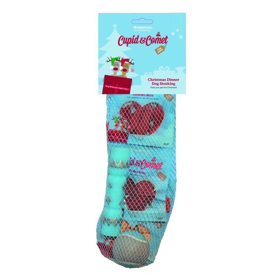 Rosewood Cupid & Comet Christmas Dinner Dog Stocking