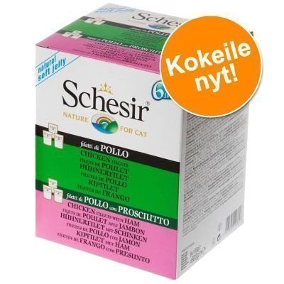 Schesir Jelly Pouch -lajitelma 6 x 100 g - 3 x kanafile