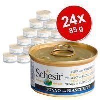 Schesir Natural riisillä -säästöpakkaus 24 x 85 g - kana ja naudanliha riisillä