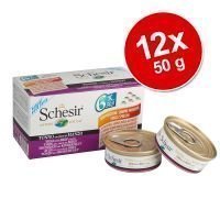 Schesir Small in Jelly -säästöpakkaus 12 x 50 g - tonnikala & bassi