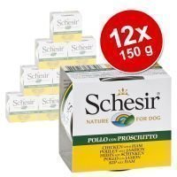 Schesir-säästöpakkaus 12 x 150 g - kanafile & naudanliha