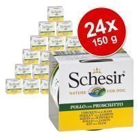 Schesir-säästöpakkaus 24 x 150 g - kanafile & naudanliha