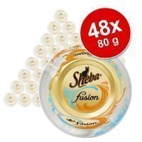Sheba Fusion -säästöpakkaus 48 x 80 g - lohi & kana