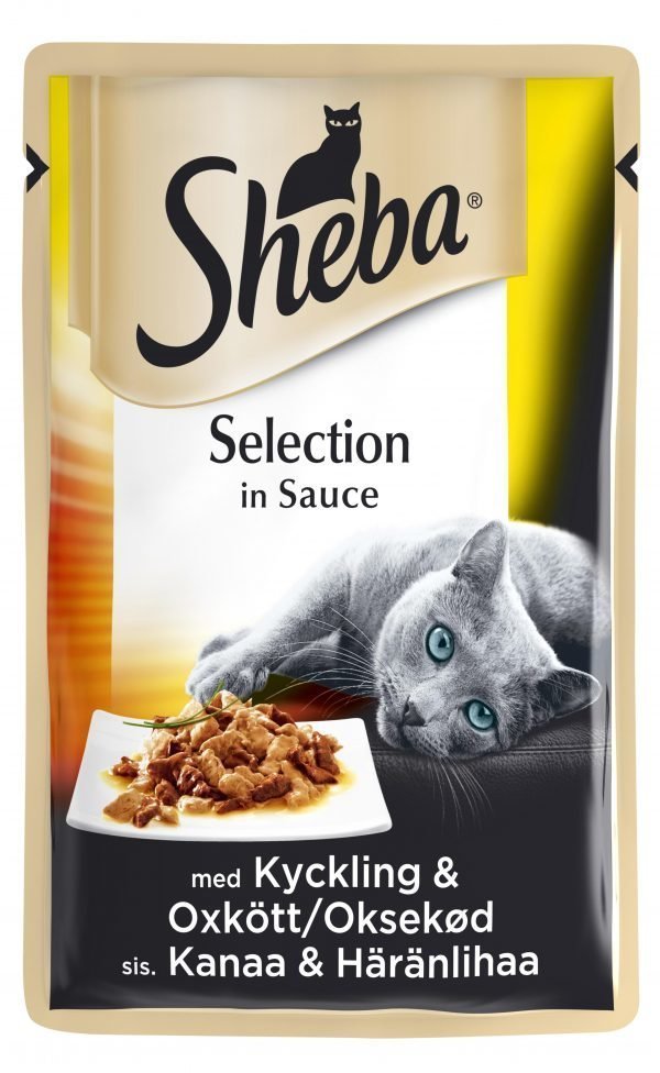 Sheba Selection Kanaa&Härkää Kastikkeessa 85 G Kissan Annospakkaus