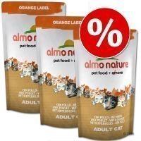 Säästöpakkaus: 3 x 750 g Almo Nature Orange/Rouge Label - Orange Label: Adult Beef