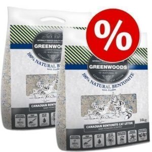 Säästöpakkaus: Greenwoods-luonnonsavihiekka 2 x 14 l - 2 x 14 kg