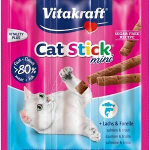 Vitakraft Cat Stick Mini Lohi / Purotaimen 3 Kpl / Pakkaus