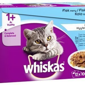 Whiskas 1+ 12 X 100 G Kalalajitelma Hyytelössä