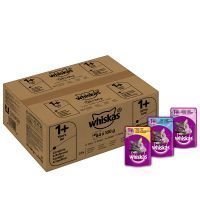 Whiskas 1+ Pouches 84 x 100 g - 1+ kala- & lihalajitelma hyytelössä