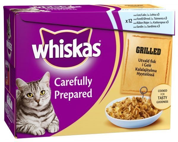 Whiskas Grillattua Kalaa Hyytelössä 12 X 85 G Kissan Annospakkaus