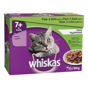 Whiskas Kissanruoka 12x100g 7+ Kala&Liha Hyytelö