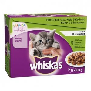 Whiskas Kissanruoka 12x100g Junior Kala&Lihalaj