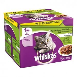 Whiskas Kissanruoka 24x100g 1+ Kala&Liha Hyytelö