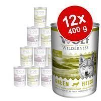 Wolf of Wilderness -säästöpakkaus 12 x 400 g - Green Fields - lammas