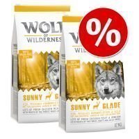 Wolf of Wilderness -säästöpakkaus 2 x 12 kg - Green Fields - lammas