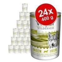 Wolf of Wilderness -säästöpakkaus 24 x 400 g - Green Fields - lammas