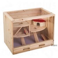 Wooden Cabin Pet Cage - P 80 x L 50 x K 60 cm